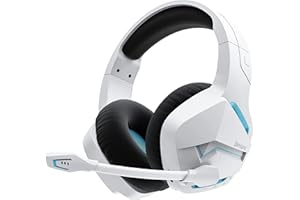 BINNUNE Gaming Headset, Wireless Headset für PS4 PS5 PC PlayStation 4 5, Gaming Kopfhörer mit Mikrofon Bluetooth USB Gaming Headset Wireless mit 120 Stunden Akkulaufzeit