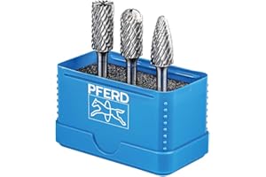 PFERD Juego de fresas HM de 3 piezas, dentado AllRound, vástago de 6 mm de diámetro, broca de 12 mm de diámetro, 21901414 – para el uso versátil en los materiales más importantes