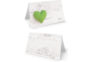 ‎LOGBUCH-VERLAG Logbuch-Verlag 25 Tischkarten Namensschilder weiß Hochzeit Geburtstag Kommunion Feste Seminar Herz hellgrün grün gepunktet