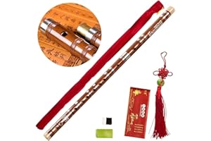 GENERIC Tyuodna China Bambusflöte SteckbareTaste F Traditionelle chinesische Musikinstrumente Dizi Bitter Bambusmit Membran und Schutz-Set (braun)