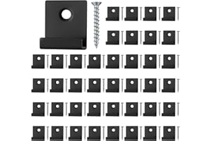 DIUJHUUY 40 Stück WPC Clips, Versteckte Terrassendielen Befestigung Board Clips, Endklammer Decking Versteckt Anlasser Clips mit Selbstschneidender Schraube ür WPC/BPC Dielen