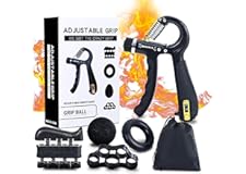 5 Pack Hand Grip Strengthener Trainer Kit - Hand Strengthener & Grip Strength Kit - Forearm Grip Adjustable Resistance - Fing