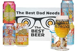 BEER HUNTER Father's Day Beavertown 'Best Dad' Mixed Craft Beer Gift Packs with Branded Glass and Pub Snacks - Gifts for Men, Gifts for Dad, Birthday Hamper, Hampers for Men,