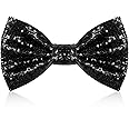 Heyu-Lotus Glitter Bow Tie Sparkling Sequin Bowtie and Adjustable Strap Buckle Shiny Glittering Pre-tied Bow tie for Men Bachelor Dance Hen Night Party Carnival Christmas Fancy Dress Stage Show