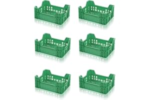 KISTENKIND 6x Gemüsekiste grün 40x30x16,5 Obstkiste * Gemüse Kiste Obst Kartoffeln 40x30x17