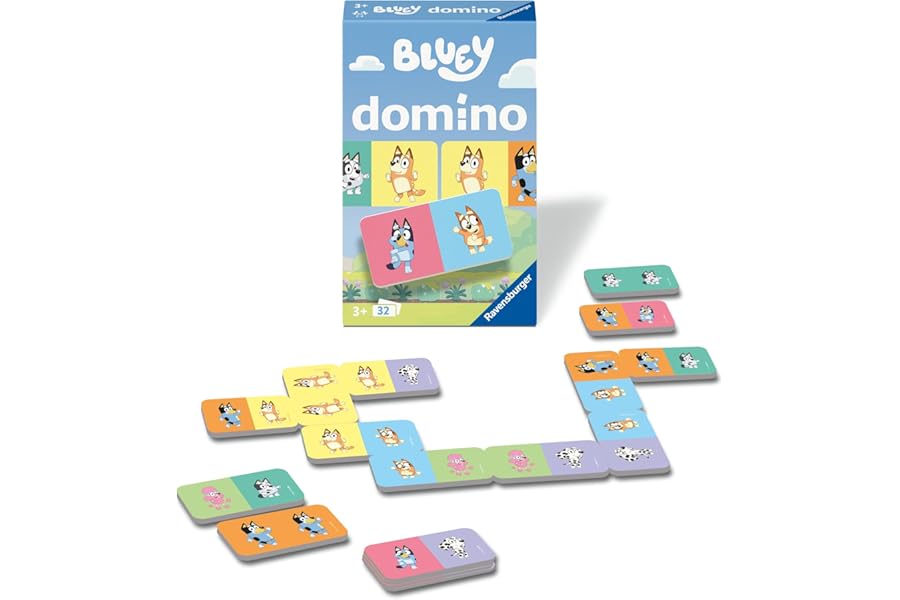 Ravensburger Bluey Dominoes Game For Kids Age 3 Years Up - 2 to 4 Players