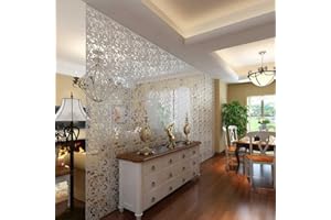 ESYOGEN 24Tlg HäNgende Bildschirme 40X40Cm Paravent Wand Trennwand Raumteiler Sichtschutz Raumtrenner Vorhang,Blumen Und Vogelmuster, FüR Wandkunst,Teiler,Bildschirm