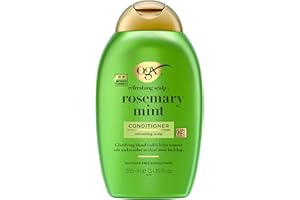 OGX Refreshing Scalp with Rosemary Mint Conditioner, Clarifying Blend to Remove Excess Oil and Residue, Clears Away Buildup, Sulfate Free, 385ml