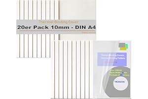 ‎TUKA-I-AKUT TUKA-i-AKUT [ 20x A4 10mm ] Thermobindemappen A4, Rückenbreite 10 mm, 20 Stück Thermo-Bindemappe für Thermo-Bindemaschinen, Bindergeräte, Binderücken | 20er Pack in Weiß, TKD9200 White A4-20x