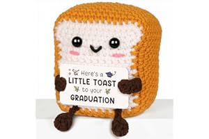 CheriGift Graduation Gifts for Her Him, Handmade Emotional Support Crochet Toast- Nursery, High School, University, Masters, or PHD Graduation Gifts for Daughter Son Boys Girls Sister Best Friends