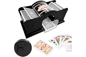 JADYON Mescolatore Carte da Gioco Manuale - Macchina per Mescolare 2 Mazzi Con Manovella, per Adulti, Fino a 91mm - Rosso