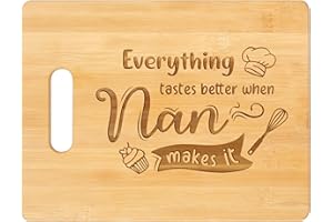 PANDASCH Nan Gifts, Nan Birthday Gifts, Unique Handmade Engraved Bamboo Cutting Board, Kitchen Gifts for Nan from Grandchildren, Presents for Nan on Birthday Mother's Day Christmas