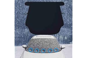 AuFiiy Frontscheibenabdeckung Auto Winter 158×125 cm, 420D Oxford, Autoscheibenabdeckung Windschutzscheibenabdeckung gegen Schnee, EIS, Frost, UV & Sonne – wasserdichte Abdeckplane für PKW & SUV