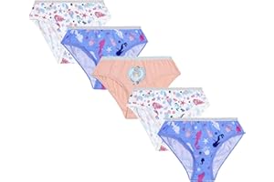 SOCKSVILLE Girls Briefs 5 Pack | Rainbow, Unicorn, Mermaid, 100% Cotton Girls Knickers | Soft Comfortable, Breathable, Lightweight | Everyday, School, Home | Toddler Panties, Underwear | 2-13 Years