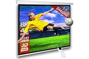ALPHAVISION Motorleinwand SlenderLine 244 x 244cm (BxH) - 1:1 Format - 2D/3D - Full-HD - 4K Ultra HD - Beamer Leinwand inkl. Funkfernbedienung