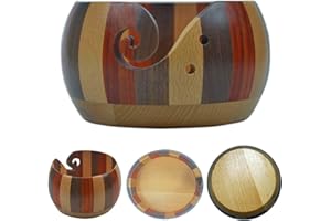 Joyeee Wooden Yarn Bowl Holder, Organizer Storage Bowl for DIY Knitting Crocheting Home Decor, Home Needlework Yarn Holder Accessories Kit for Women, Wool Bowls for Crochet Large, 6 Inch