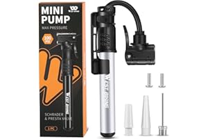 West Biking Mini pompka rowerowa – aluminiowa pompka rowerowa, wszystkie zawory, przenośna, mała pompka rowerowa, szybkie nadmuchiwanie opon, lekka mini pompka do roweru górskiego, wyścigowego