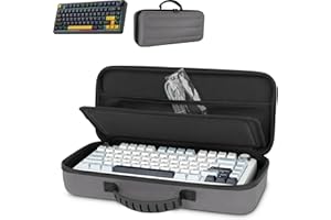 Growalleter Custodia per tastiera meccanica AULA F75 75% wireless, custodia protettiva da viaggio rigida in EVA, compatibile con AULA F75, facile da trasportare, vassoio interno rimovibile (grigio)