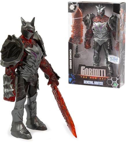 Figura De Gormiti De 15 Cm Con Armadura Y 9 Puntos De Articulación | Aqu Con Escudo De Hielo De La Nueva Era | Juguete Coleccionable De Famosa Con Acabados Metálicos
