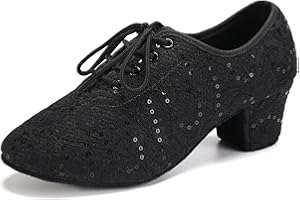 RUYBOZRY Damen Latein Tanzschuhe Schnürschuhe üben Mit Geschlossenem Zeh Modern Jazz Dance Walzer Soziale Tanzschuhe,Modell LPWMMD
