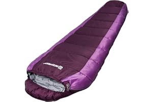 Bessport Saco de Dormir para Acampar para Adultos 3 Estaciones Saco de Dormir de Momia cálido y cómodo para Trekking Actividades al Aire Libre Senderismo