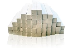 HdHStore Lot de 50 craies carrées blanches classiques, idéales pour l'artisanat et la poudre de craie, 1 cm, largeur 9 cm, longueur