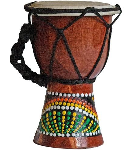 Large 50cm Djembe Wooden Drum Bongo Goatskin Elephant Black Fair Trade