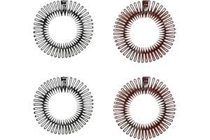 FUZLPNAG 4 Stück Voll Kreisförmig Stretch,2 Farben Kamm Flexibler Kunststoff, Flexible Kamm, Kreisförmig Stretch für Mädchen(Schwarz+Braun?