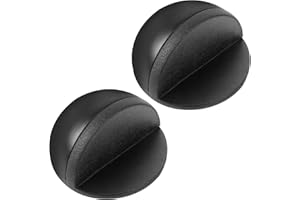 ECOSEAO Fermaporta da Pavimento Adesivo, 2 pezzi Fermaporta da Pavimento in Acciaio Inox, Ferma Porta da Pavimento con Paraurti in Gomma, Fermaporte per Tutti i Pavimenti Duri(Nero)