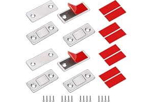 XTDMJ Türmagnete stark Magnetische Schranktür, 4 Stück selbstklebend für Möbel, Schrankmagnete, Edelstahl Möbelmagnete für Schiebetüren, Küche, Fenster, Schrank