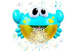 Jiosdo Badewannenspielzeug - Badespielzeug Baby ab 1 2 3 4 Jahr, Krabbe Seifenblasenmaschine Baby Badespielzeug mit Musik, Wasserspielzeug Kinder Badewanne Spielzeug für Jungen und Mädchen (blau)