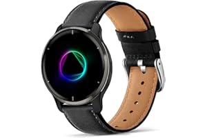 VELULYX Pasek skóry naturalnej kompatybilny Garmin Venu 2 Plus, pasek 20 mm do Garmin Vivoactive 5/Garmin Venu Sq/Sq Music/Venu Sq 2/Vivoactive 3/Garmin Venu/Vivomove HR/Forerunner 55 245 645