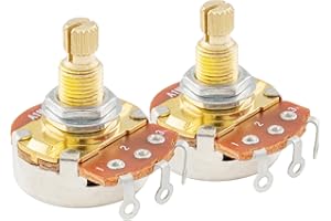 Musiclily Pro Brass Gwint Full Metryczna Potencjometr Gitaryowy A1Meg Logarytmiczny do Gitary Elektrycznej i Basowych (2 szt.)