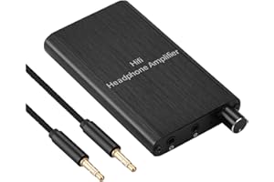 MYPIN HiFi Kopfhörer Verstärker, tragbarer 3,5mm Audio Kopfhörerverstärker unterstützt Impedanz 16-300 Ω mit Lithiumbatterie und Komponenten für MP3 / MP4 / Telefone/Digitale Player/Computer (Black-1)