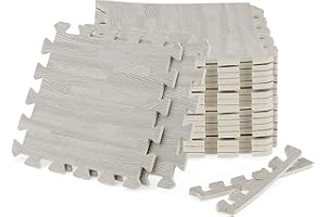 MUKCHAP 16 Pieces 30 x 30cm Interlocking Foam Floor Mats, 1cm Thick Interlocking Floor Tiles with Borders, Foam Mats for Home Garage