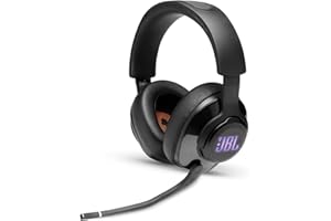 JBL Quantum 400 – Casque gaming filaire avec son Signature Quantum JBL et Quantum SURROUND – Avec micro et effets lumineux RGB – Compatible avec plusieurs plateformes – Couleur : Noir