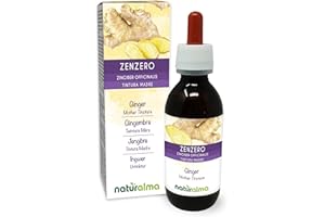 Ginger (Zingiber officinalis) rhizomes Alcohol-Free Mother Tincture Naturalma - Liquid Extract Drops 120 ml - Food Supplement - Vegan