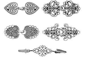 5 Stück Retro-Clips für Schal-Pullover-Clips, MaehSab Vintage Cardigan-Clips für Damenbekleidung, Pullover-Verschlüsse, Schalnadel, Halloween-Pullover-Clips für Strickjacken, Umhang-Verschluss für