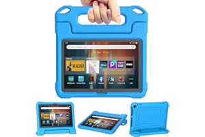 Fire HD 8 Tablet Case Kids (12th/10th Gen, 2024/2022/2020) - TrendGate Lightweight Shockproof 8'' Cover with Kid-friendly Handle Stand for Kindle Fire HD 8/Plus/Kids/Pro Tablet, Not for iPad TCL, Blue