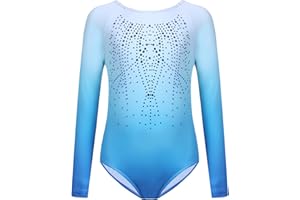 ARSHINER trudge Body da danza e ginnastica classica a maniche lunghe per bambine,completo da ginnastica, abbigliamento da gara, con brillantini per bambine 3-12 anni