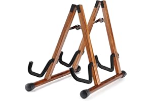 Musbeat Doppel-Gitarrenständer, A-Form für 2 Gitarren (Akustik/E-Bass/Banjo) mit Schaumpolster – starker Bodenständer für Studio & Zuhause