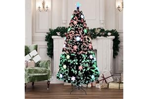 Froadp Światłowodowa Choinka Choinka 240 cm ze stabilnym wspornikiem i 300 końcówkami tradycyjnej symulacji na Boże Narodzenie, rękodzieło, dekoracja (kolorowe loki śniegowe)