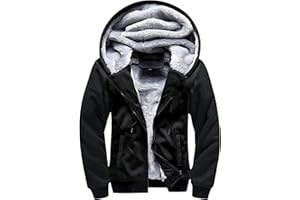 LLdress Sweats à Capuche Homme Veste Polaire Chaude Hiver Manteau Fermeture éclair Hoodie Sweatshirt avec Poche Veste Décontractée Sport