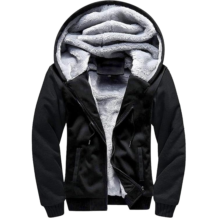 geeksport Fleecejack Heren Sweatjack met Capuchon Winter Geruite Full Zip Hoodies Warme Jack Fleece Gevoerd Sweatshirt Heren Outdoor Winterjas Beige 3XL