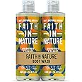 Faith In Nature Natural Grapefruit & Orange Body Wash Set, Invigorating, Vegan & Cruelty Free, No SLS or Parabens, 2 x 400ml