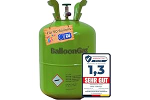 EW24® Hochwertiges [Ballongas] [Starkes Helium für langes Schweben] für 50 Ballons | a23cm Durchmesser | Hochzeit | Geburtstag | Party |
