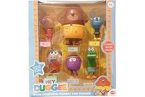Bizak Hey Duggee, confezione Deluxe 6 figure Duggee, figure giocattolo, ideali per sviluppare l'immaginazione, include Duggee e altri 5 personaggi della serie