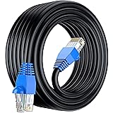 MutecPower CAT6 20m Außen Verwendung wasserdicht - CCA - Direct Burial Ethernet Netzwerkkabel - 250 MHz - Schwarz - 20 Meter 