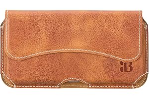 Burkley Gürteltasche für Samsung Galaxy S10e Handyhülle Holster Schutzhülle geeignet für Galaxy S10e Hülle mit Gürtel-Schlaufe (Horizontal/Antik Braun)