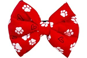 For The Fur Kids Hearts Bow Tie for Dogs and Cats (Red)